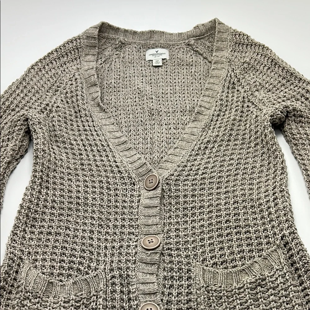 Bella Swan Core American Eagle Knit Cardigan Y2K Twilight Grunge Small Gray